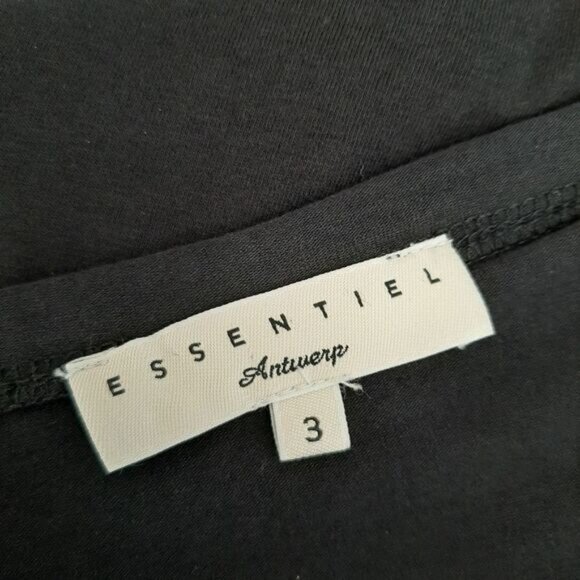 ESSENTIEL ANTWERP Sleeveless Surplice V-Neck Tank Top Black Sz M (3) - Picture 11 of 12